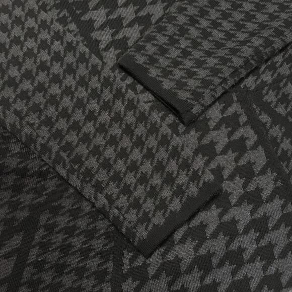 Calvin Klein Sweater Dress Houndstooth Gray Black Long Sleeve Women's Medium - Picture 10 of 11